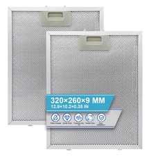 2pcs Cooker Hood Filter Metal Grease 320x260x9mm Layer Aluminum Fan RRP £14