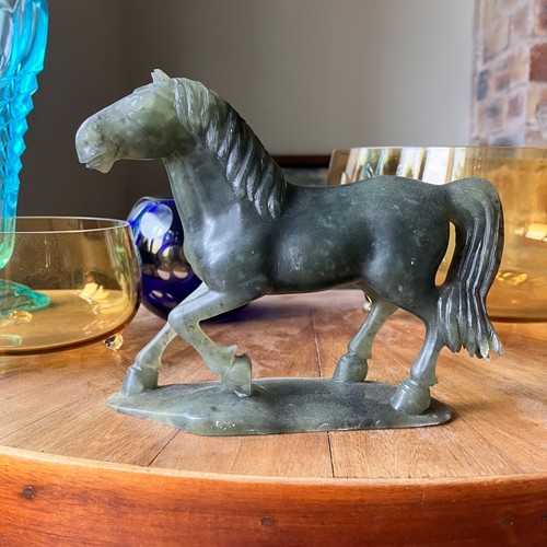 Vintage nephrite jade - a, horse