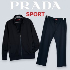 Prada Sport Men’s Track Suit XXXL (Fits Like XL/XXL US) Black Jacket & Pants