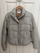 Reiss Women’s Wool Padded  Jacket Rose gold Lining/Zip With Pockets. UK size S