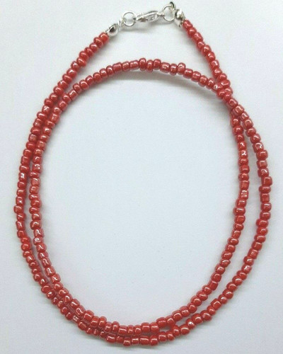 Red lustre handmade 3mm seed - lustre,