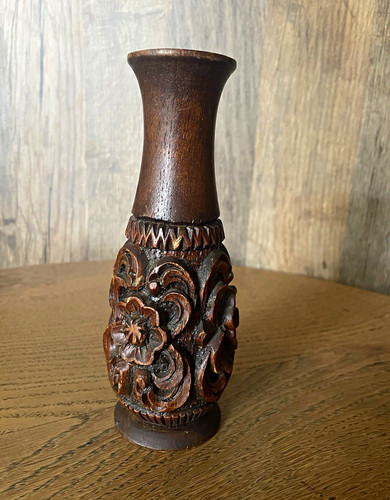 Hand carved wooden floral - carved,