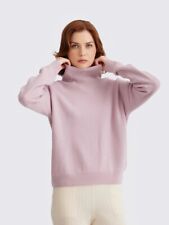Dusty pink 100% pure cashmere turtle neck pullover 
