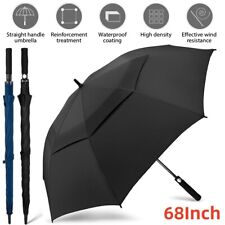 68 Inch Large Golf Umbrella Automatic Windproof Wind Vented Double Canopy Storm