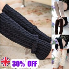 Extra Thick Women Winter Leg Warmers Knitted Stockings Crochet Shool Leggings UK