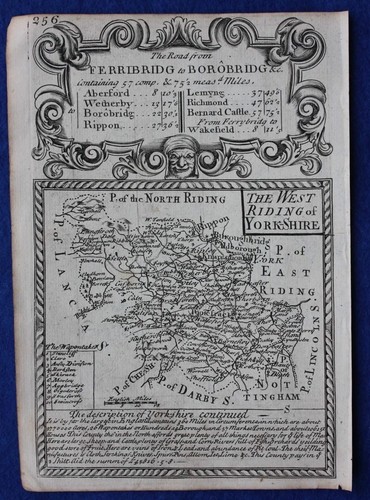 Original antique county - , map