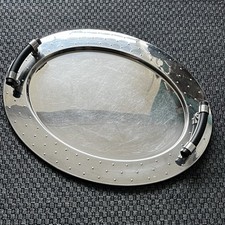 Alessi - Oval Stainless Steel Serving Tray MG09 by Michael Graves 