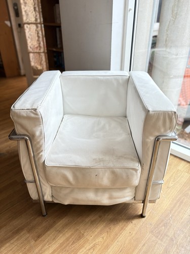 White leather corbusier lc2 - leather, le