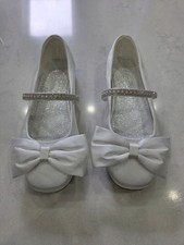 Next White Bow Flower Girl/Holy Communion Mary Jane Shoes size 3/EU 36