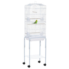 Bird cage white powder coated - bird,