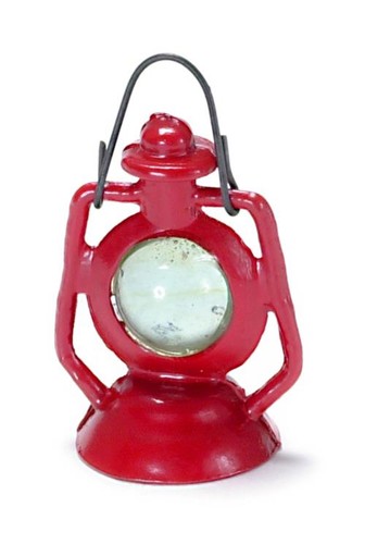 Dolls house railway - dolls, lantern