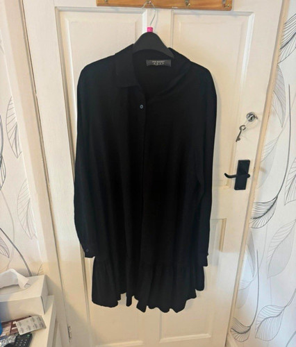 Primark black shirt dress - black,