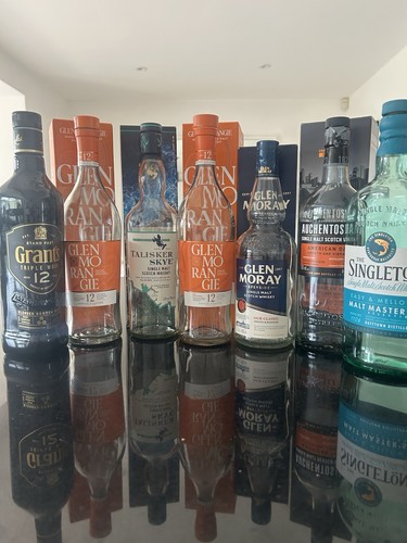 Empty whisky bottles - whisky,