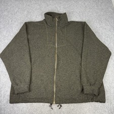 Barbour Jacket Mens XL Green Khaki Wool Fleece Full Zip Country Hunting Shooting