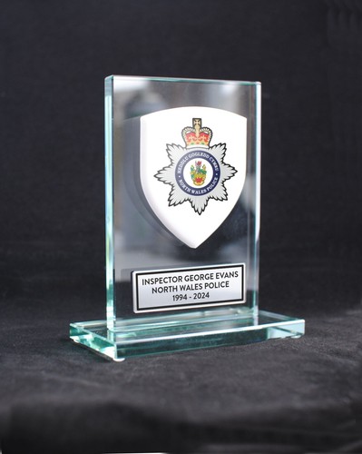 Glass police gift retirement - glass,