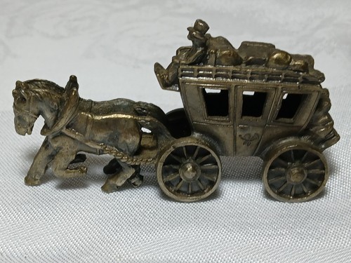 Vintage metal stagecoach - vintage, horse