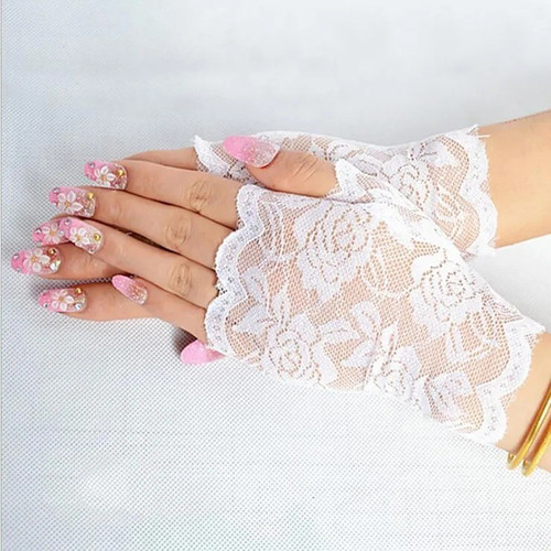Short fingerless lace gatsby - lace,