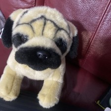 Living Nature PUG  Puppy/ Dog -Plush Soft Toy -Stuffed Animal -Clean- Abc