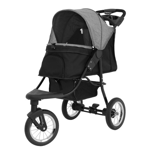 Foldable pet jogger grey - foldable,