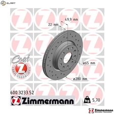 2x BRAKE DISC 600.3233.52 FOR