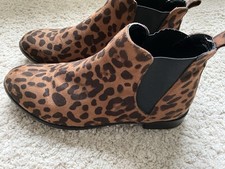 Leopard Print Ankle Boots Size