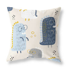 Funky Characters Zip FILLED CUSHION Designer Cream
