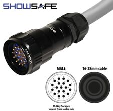 Elumen8 P19-LM-S-M40A-BK Socapex 19-Pin Line Male Plug 16 - 28 lighting conn402a