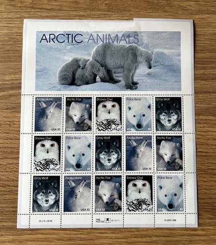 1998 arctic animals 1 sheet - arctic, animals,