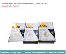 Fellowes Apex A3 Laminating Pouches Medium  125/ 250 Mic 3 x 100