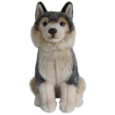 Sitting Wolf Pup Plush Soft