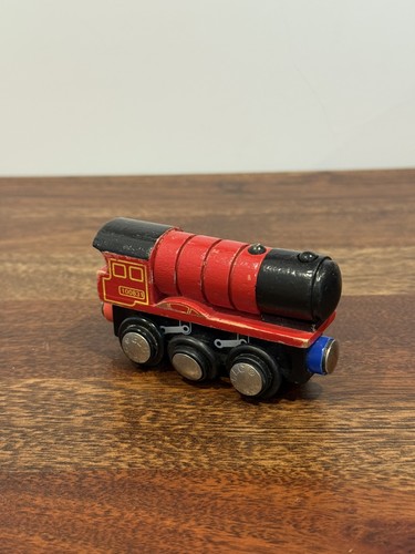 Red wooden steam train - wooden,