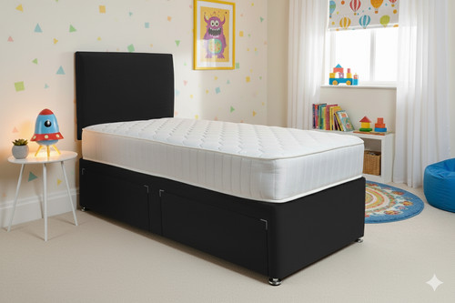 Plush single divan bed - bed, 3ft