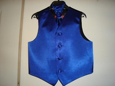 Boys Plain Satin Waistcoat with Cravat ( 12 Colours available)