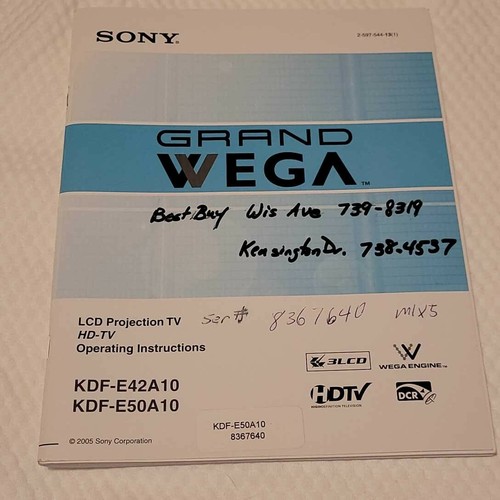 Sony grand wega - sony®,