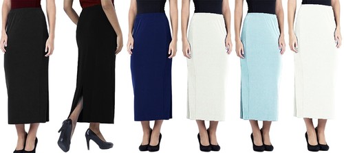 Long pencil skirt ponteroma - long,