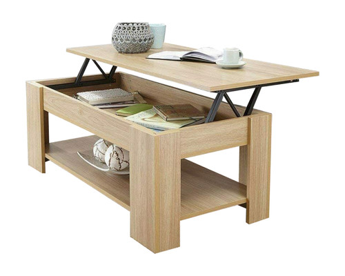 Wooden coffee table lift - table, top