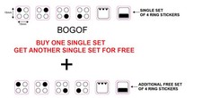 4 Ring Stove Stickers Hob Cooker Decals  SINGLE SET + ANOTHER (FREE) SINGLE SET