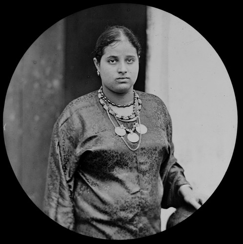 Indian lady wearing - an,