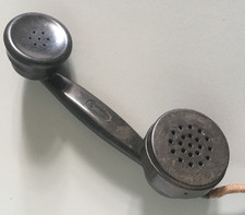 Vintage Antique Black Bakelite Telephone Receiver  a prop or reconstruction part