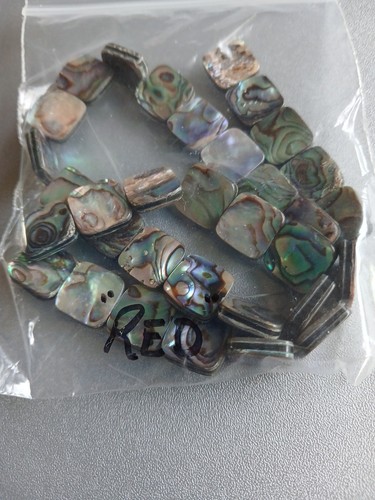 Paua shell square - shell, beads
