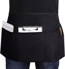 Black Short Waist Cotton APRON