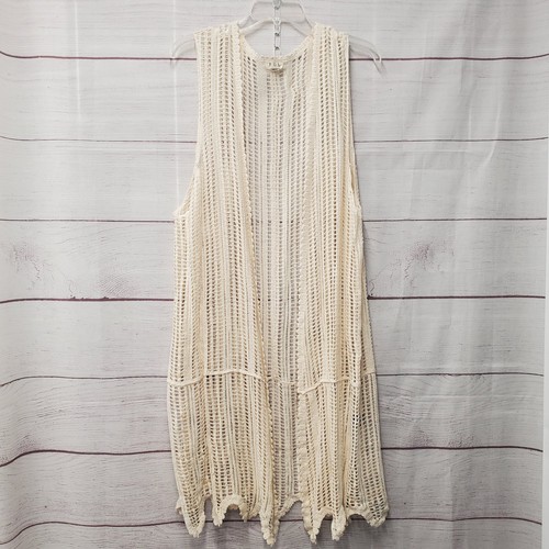 Pol cream crochet vest size - cream,
