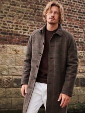 Large Mens Brown Carded Wool Coat - Next