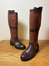 Dubarry Leather Waterproof Boots Size 39 Brown Worn Once Indoors G73