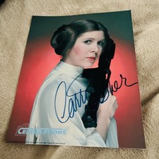 Stars Wars Celebration II Carrie Fisher Leia Hand Signed Autograph 8x10