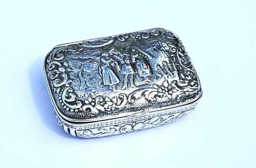 Antique dutch silver snuff box - antique,