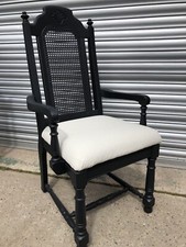 Solid Oak Antique Cane Back Dining Chairs