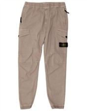STONE ISLAND Mens Joggers Cargo Trousers W36 L31 Grey Cotton QM18
