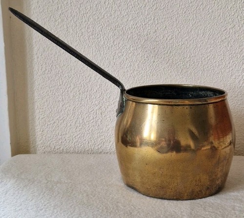 Antique brass pot - antique, cast