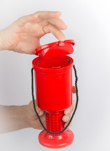 Hand held plastic charity - held,